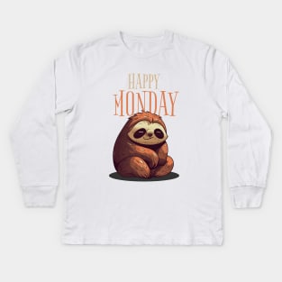 Happy monday! Kids Long Sleeve T-Shirt